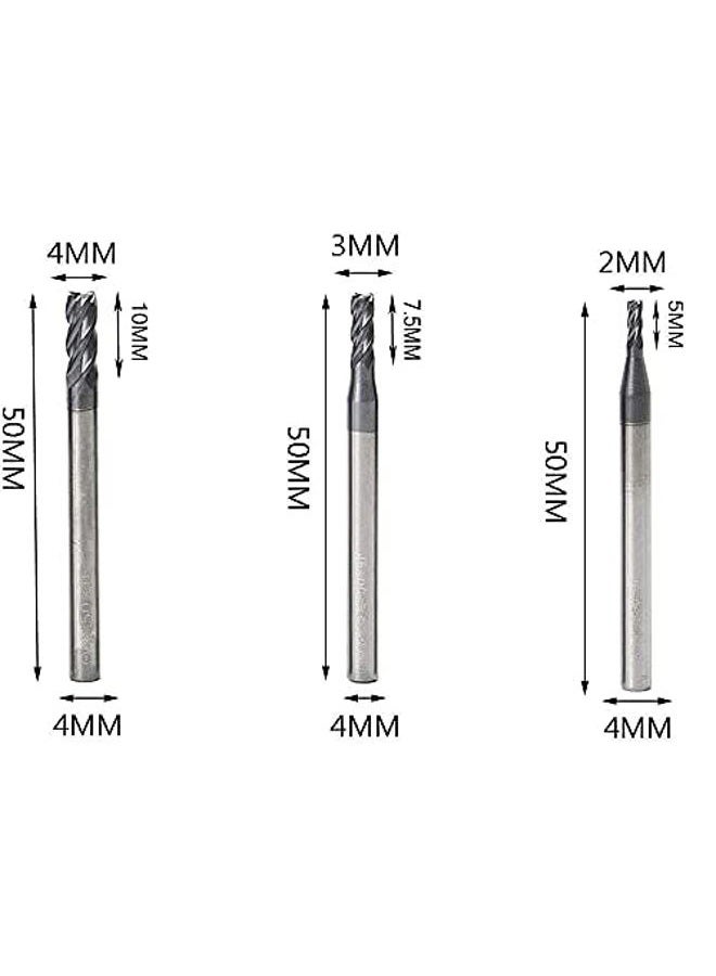 Home of quality tools CNC End Mill Set, Carbide Tungsten Steel 4 Fultes Milling Cutter, Router Bits Rotary Bits Tool Straight Shank 2-12mm 8pcs - Image 4