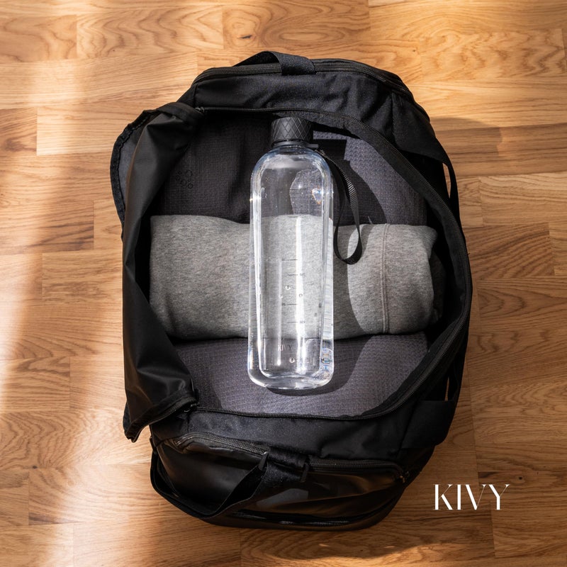 KIVY Large Water Bottle 50oz [Lightweight & Shatterproof] Fits Backpack & Cupholder for Travel, Sports, School - Clear water bottle no straw - 1.5 Liter water bottles - 50oz Water bottle - Image 2
