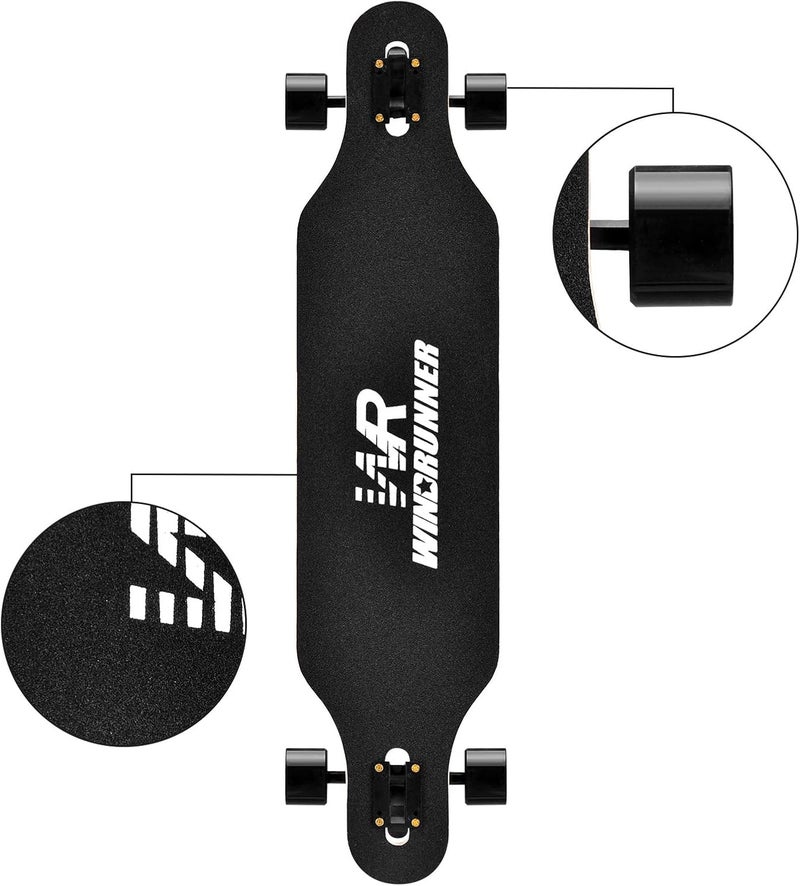 Windrunner 41inch Freeride Longboard Skateboard,8-Ply Natural Maple Drop Through Freestyle Complete Skateboard Cruiser Pintail for Cruising,Carving,Free-Style and Downhill with T-Tool - Image 2