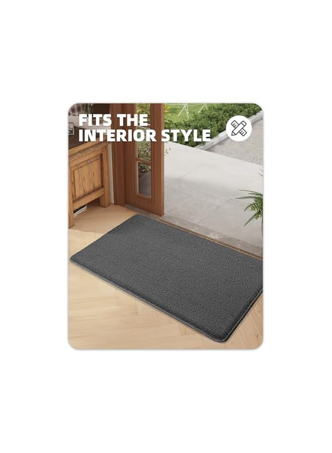 The Bros حصائر أبواب داخلية 50 × 80 سم، حصائر أبواب داخلية قابلة للغسل، حصائر لالتقاط الأوساخ داخل المنزل غير قابلة للانزلاق، حصائر داخلية ماصة لباب المدخل، حصيرة حاجز (أسود) - Image 4