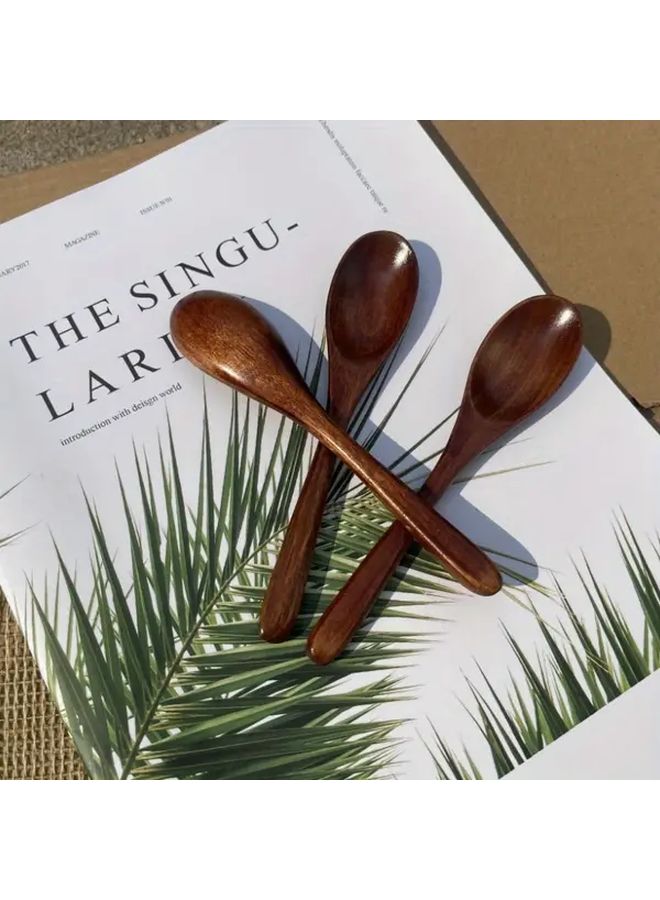 2pcs Handcrafted Bamboo Wooden Spoons Set Durable Cooking and Serving Utensils - Image 3