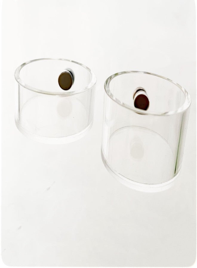 JILINWEI 2Pcs Jumping Spider Feeding Dish, Magnetic Tiny Food Dishes Water Dish for Jumping Spider, Tarantula and Other Small Pets,Transparent - Image 1