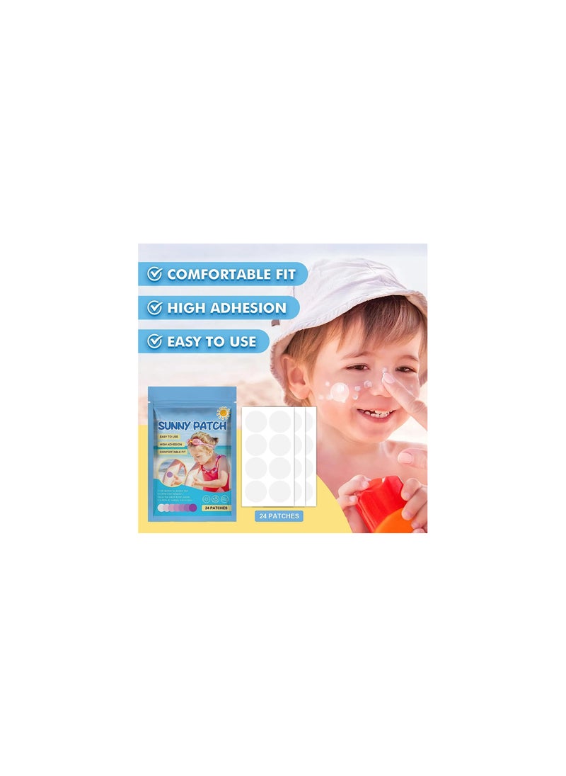 SYOSI UV Stickers, for Sunscreen Reapply Waterproof UV Patches for Body and Face, UV Detection Sunscreen Applicator Reminder Sticker, Detect SPF of Sunscreen for Kids Adults Face, Arm, Leg (72PCS)  - Image 2