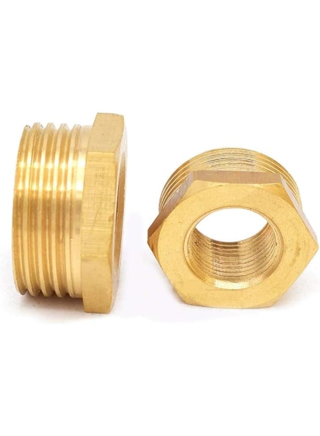 Royal Apex عبوة من 2 مخفض نحاسي خيوط ذكر BSP إلى خيوط أنثى BSP مخفض سداسي موصل محول (1/2''X1/4'') - Image 1