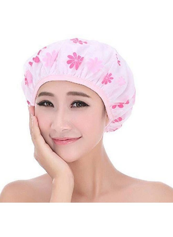 eS3kube eS³kube Set Of 3 Reusable Waterproof Elastic Eva Free-Size Bathroom Shower Caps - For Homes, Spas, Salons, Hair Treatment, Beauty Parlors multicolor and print may vary  - Image 1