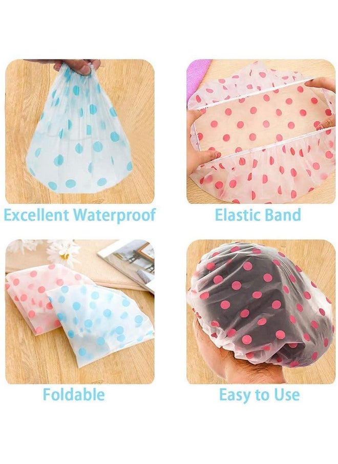 eS3kube eS³kube Set Of 3 Reusable Waterproof Elastic Eva Free-Size Bathroom Shower Caps - For Homes, Spas, Salons, Hair Treatment, Beauty Parlors multicolor and print may vary  - Image 5