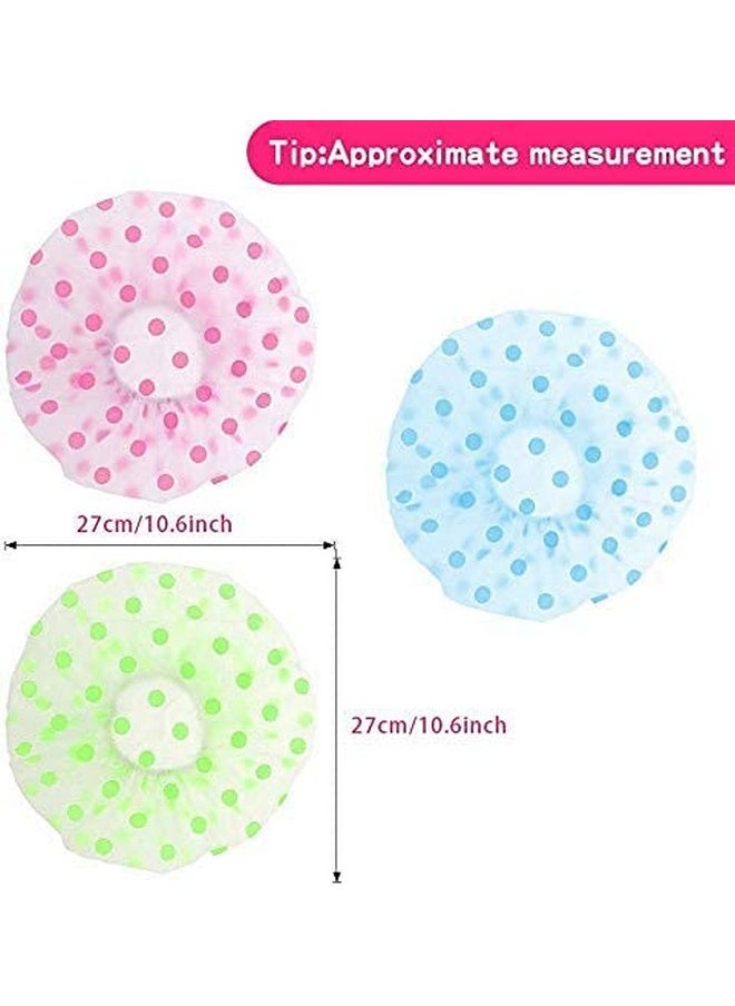 eS3kube eS³kube Set Of 3 Reusable Waterproof Elastic Eva Free-Size Bathroom Shower Caps - For Homes, Spas, Salons, Hair Treatment, Beauty Parlors multicolor and print may vary  - Image 2