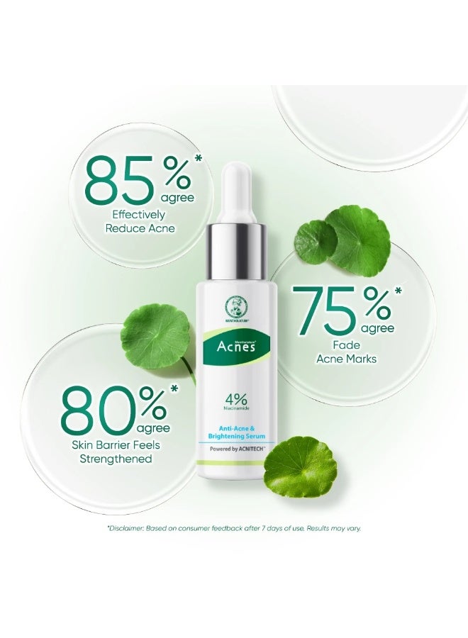 Mentholatum Acnes Anti-Acne & Brightening Serum 30ml for Acne-Prone Skin, 4% Niacinamide Serum for Acne Marks, Uneven Skin Tone & Dull Skin, Lightweight Fast-Absorbing Facial Serum - Image 4