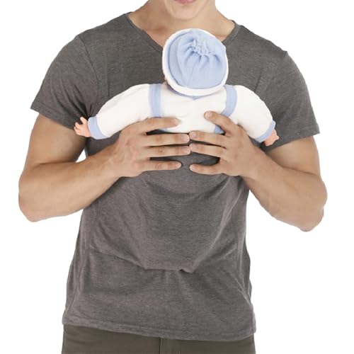 amropi Men's Baby Carrier Soothe V Neck Short Sleeve Kangaroo T Shirt (Grey,5XL) - Image 1