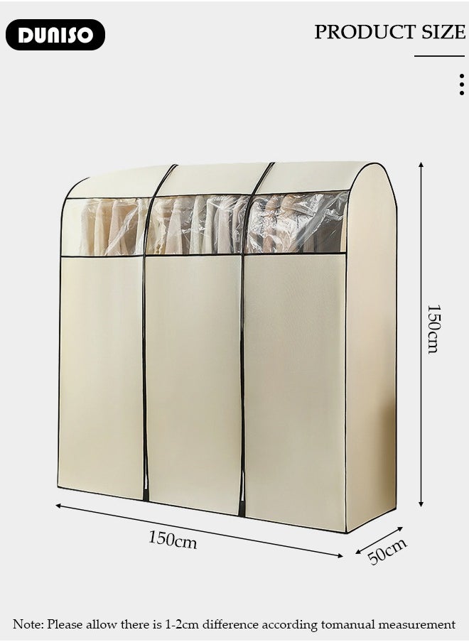 DUNISO Hanging Garment Bag, Large Closet Clothing Protector, Dust-proof Wardrobe Garment Storage Bag, Coat Covers for Closet with Zipper and Clear Window for Suits, Shirts, Jackets, Long Dress  - Image 4