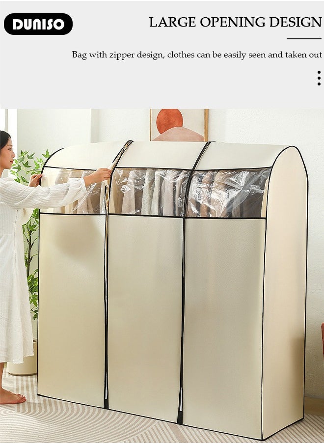 DUNISO Hanging Garment Bag, Large Closet Clothing Protector, Dust-proof Wardrobe Garment Storage Bag, Coat Covers for Closet with Zipper and Clear Window for Suits, Shirts, Jackets, Long Dress  - Image 5