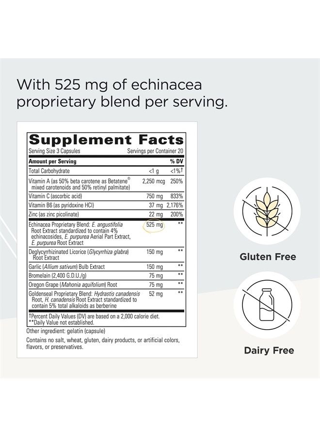 Integrative Therapeutics EHB (Echinacosides, Hydrastine, Berberine) - Immune Supporting Nutrients* - 60 Capsules - Image 1