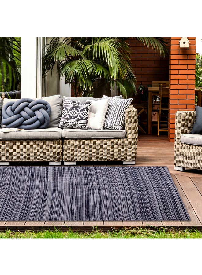 SAPANA فرشة تخييم مستطيلة بنمط مخطط رمادي وأسود 240 × 300 سم CANCUN GRAY - Image 2