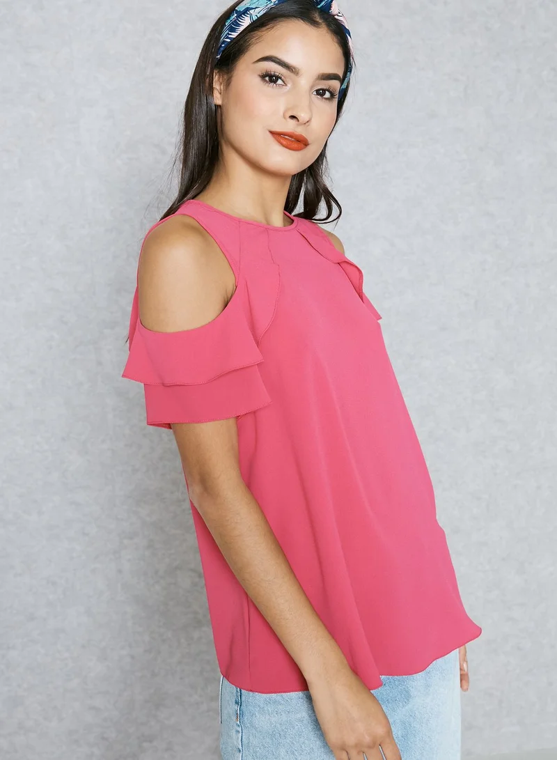 DOROTHY PERKINS Ruffled T-Shirt