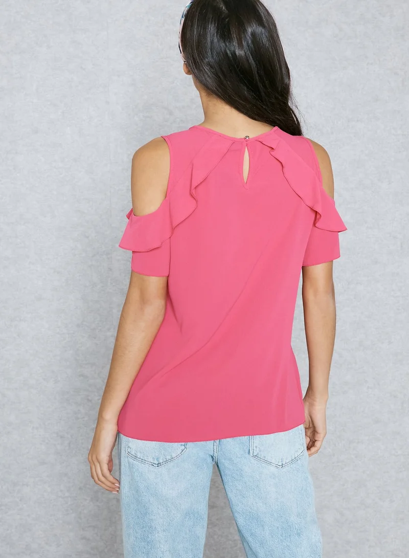 DOROTHY PERKINS Ruffled T-Shirt