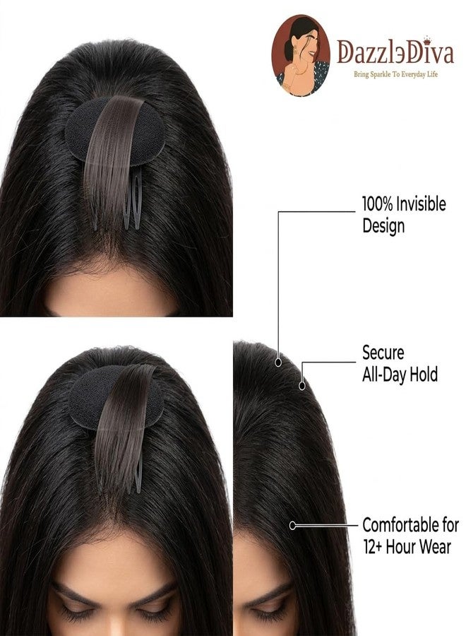 DazzleDiva 2-Pack Hair Volume Bump Up Comb - Instant Puff Hair Base Sponge Pad - Invisible Breathable Hair Volumizing Insert for Puff Hairstyles & Elegant Updos - Secure Grip Clip-on Hair Accessory 2Pcs - Image 5