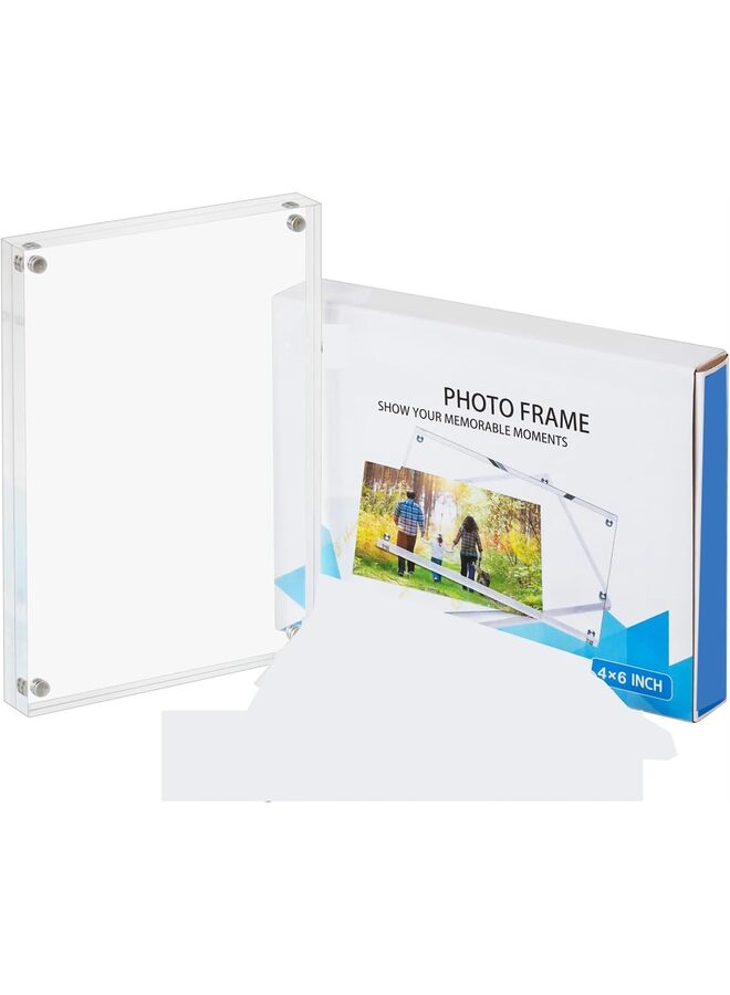 بيوينتي إطارات صور أكريليك، إطارات صور شفافة بدون إطار بقياس بوصة مع إطار مغناطيسي شفاف مزدوج الجوانب (المقاس: ٤ × ٦ بوصات / ٥ × ٧ بوصات) (المقاس: ٤ × ٦ بوصات) - Image 4