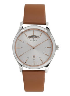 TITAN Titan On Trend White Dial Analog with Day and Date Leather Strap watch for Men  - Image 1