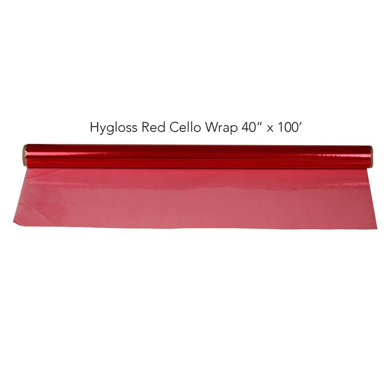 Hygloss Products Roll Cellophane Wrap for Crafts, Gifts, and Baskets 40 Inch x 100 Feet, Red - Image 2