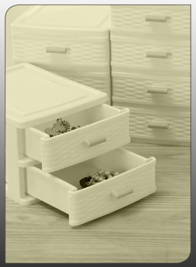 DBLEW Plastic 4 Layers Small Storage Drawers Compartments Box Container Large Capacity Cosmetic Storage Case For Vanity Bathroom Side Table Countertop Organizer - Image 4