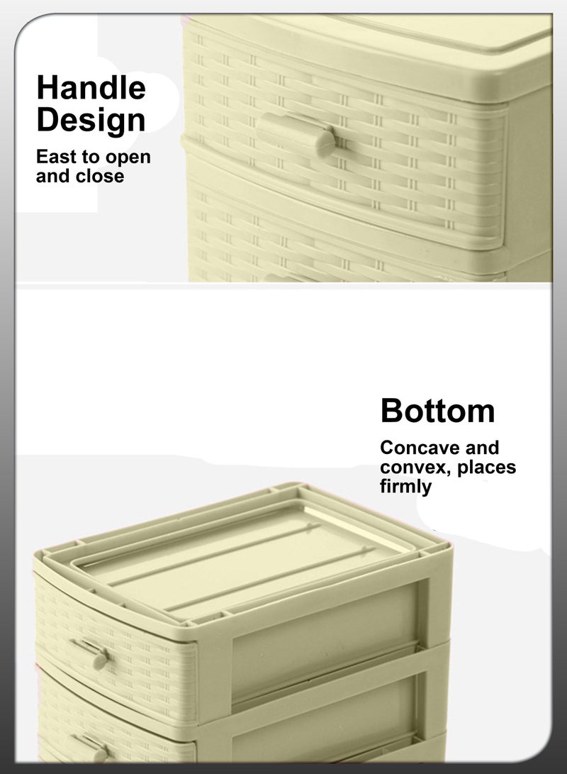 DBLEW Plastic 4 Layers Small Storage Drawers Compartments Box Container Large Capacity Cosmetic Storage Case For Vanity Bathroom Side Table Countertop Organizer - Image 3