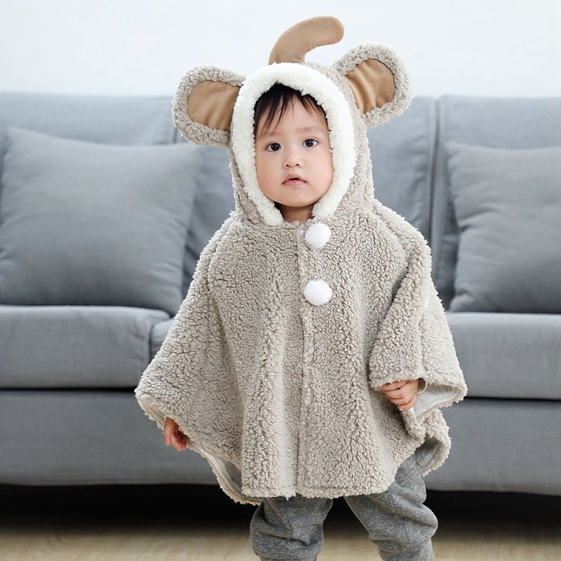 Children'S Cape Baby'S Cape Winter Coat Cute Baby Going Out Windproof Warm Girls' Shawl For Four Seasons - Image 4