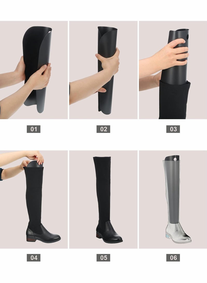 Generic Tall Boot Shaper Support Sheet, Reusable PVC Shoe Shaper Boot Support, Boot Piece for Men's Women (8 Pcs)  - Image 5