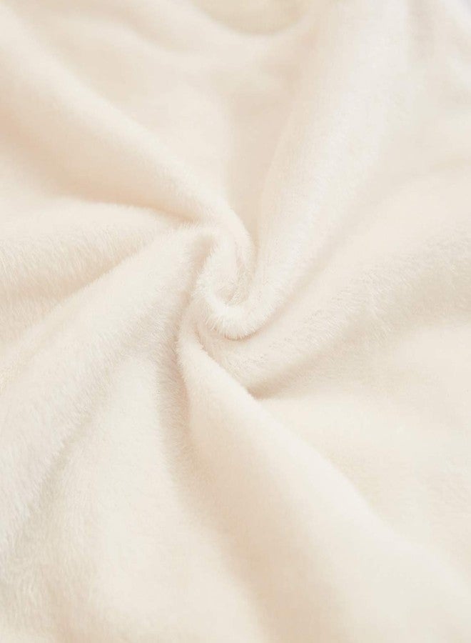 JAUXIO Long Faux Fur Soft Soild Decorative Pillowcase Oblong Fluffy Throw Pillow Cover Velvet Shaggy Plush Cushion Case Set of 2 Zipper Closure Queen Size (20X26 Inches, Cream) - Image 5