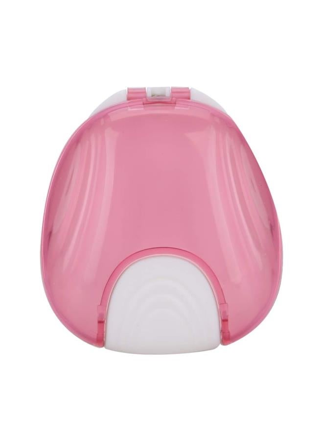 silvercnc Portable Retainer Case, Orthodontic Retainer Case, Portable and Waterproof Adult Denture Box Storage Container with Pressing Lock Design, Denture Storage Container False Teeth Box(Pink)  - Image 2