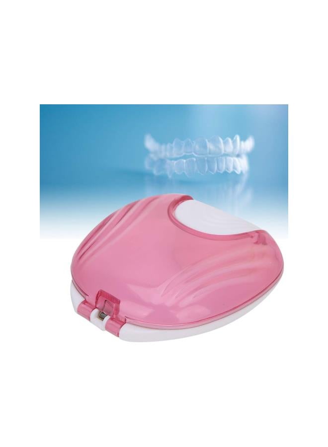 silvercnc Portable Retainer Case, Orthodontic Retainer Case, Portable and Waterproof Adult Denture Box Storage Container with Pressing Lock Design, Denture Storage Container False Teeth Box(Pink)  - Image 4