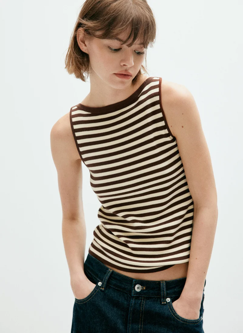 Fine Knit Boat Neck Top