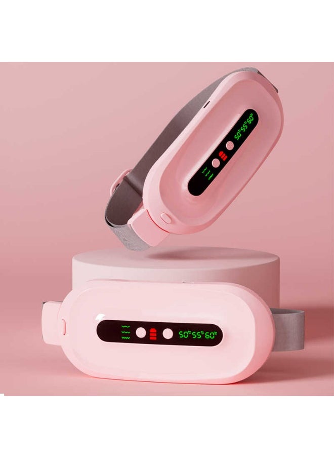 Generic Cordless Heating Pad for Cramps & Back Pain Relief – Rechargeable Wearable Heat Belt with 3 Heat Levels, 4 Vibration Modes & Adjustable Strap for Women’s Menstrual Comfort (Pink)  - Image 2