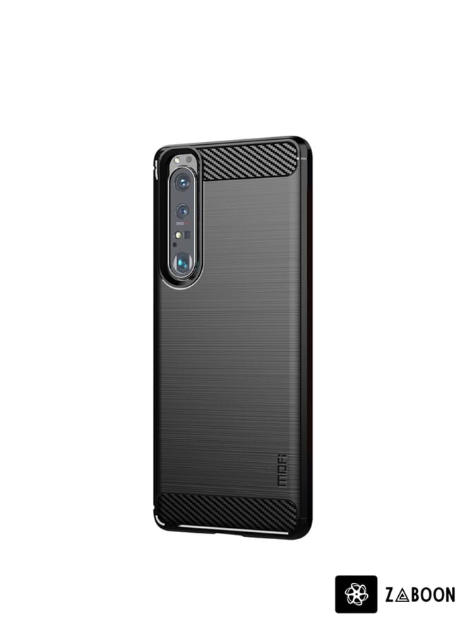Zaboon Protective Case Cover For Sony Xperia 1 lll MOFI Gentleness Series Brushed Texture Carbon Fiber Soft TPU Case - Image 1