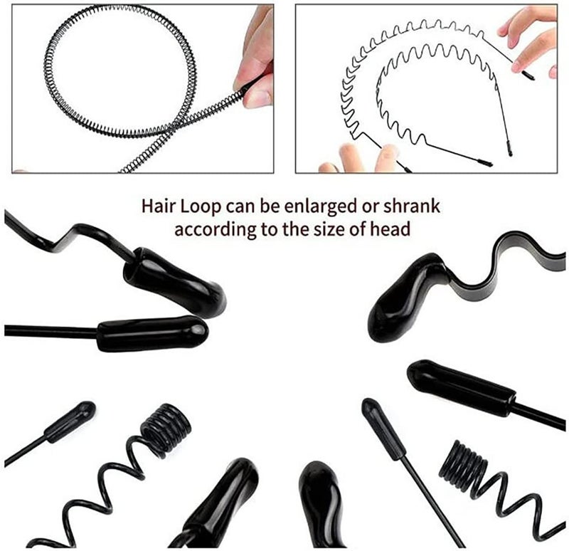 Metal Hair Bands - 10 Piece Set of Anti-Slip Headwear Accessories for Men and Women - Image 3