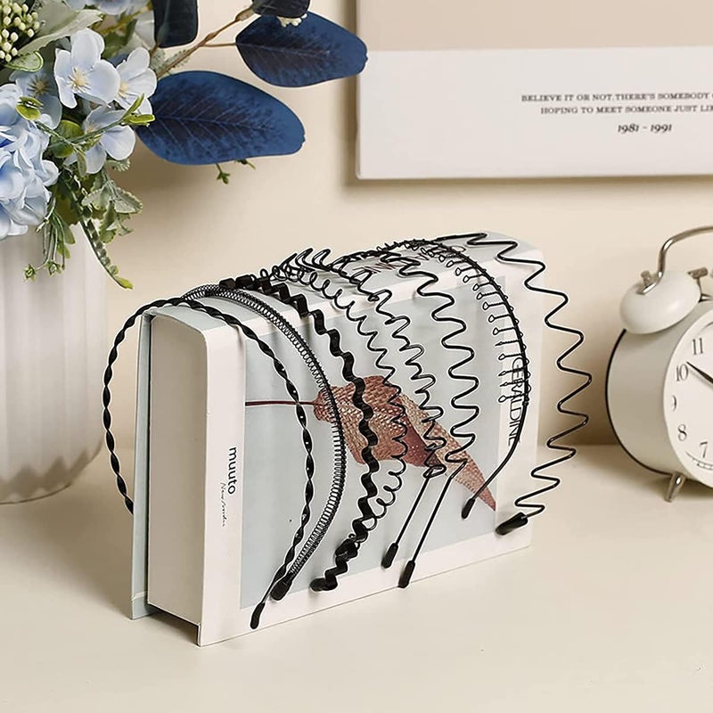 Metal Hair Bands - 10 Piece Set of Anti-Slip Headwear Accessories for Men and Women - Image 2