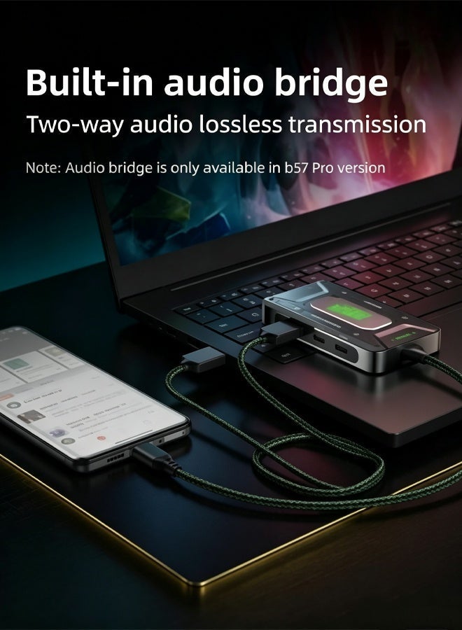 بيفا PIVA DS7 PRO Type C 32-bit صوت 7 منافذ يدعم الشحن حتى 100 واط مع كابل إضافي لإرسال الجهاز إلى الشاشة - Image 3
