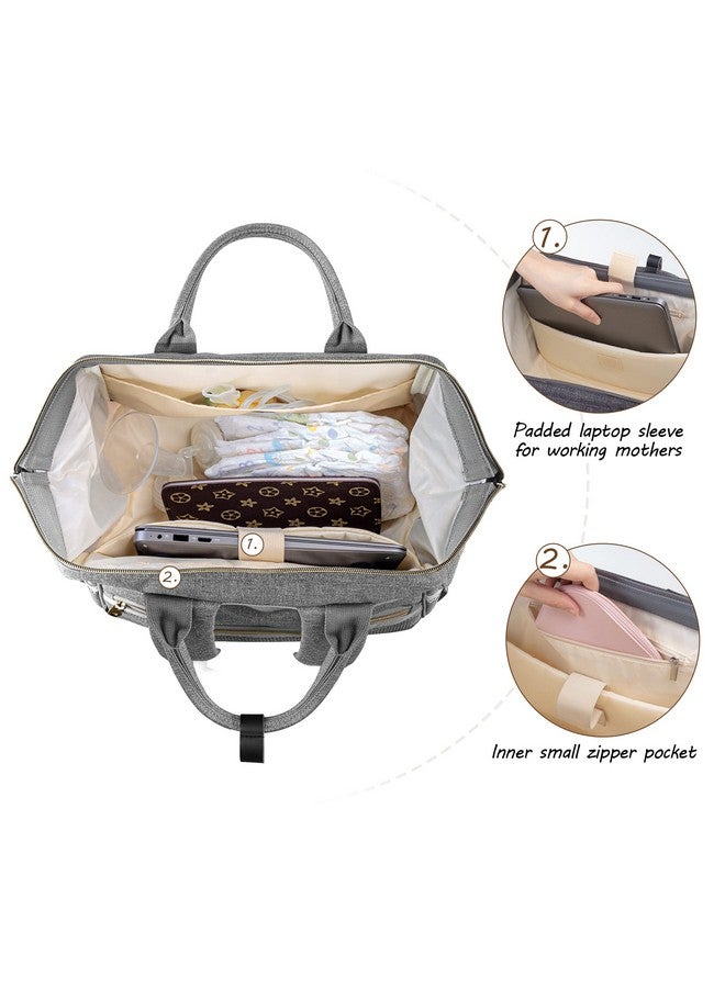 CURMIO CURMIO Breast Pump Bag Backpack Compatible for Spectra S1, S2, Medela, Pumping Tote with Compartment for Cooler Bag, with Padded Laptop Sleeve for Working Moms, Gray - Image 3