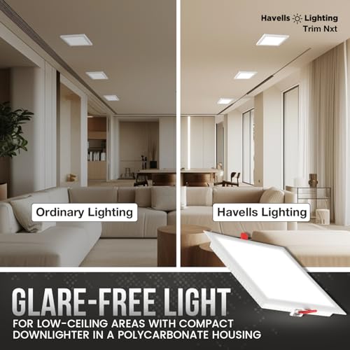 Havells 10W LED Recessed Square Panel Light |Warm White|Light Weight| Energy Efficient|Upto 3KV Surge Protection|Premium Downlight for Home and Office|BIS Approved | Pack of 1 - Image 3