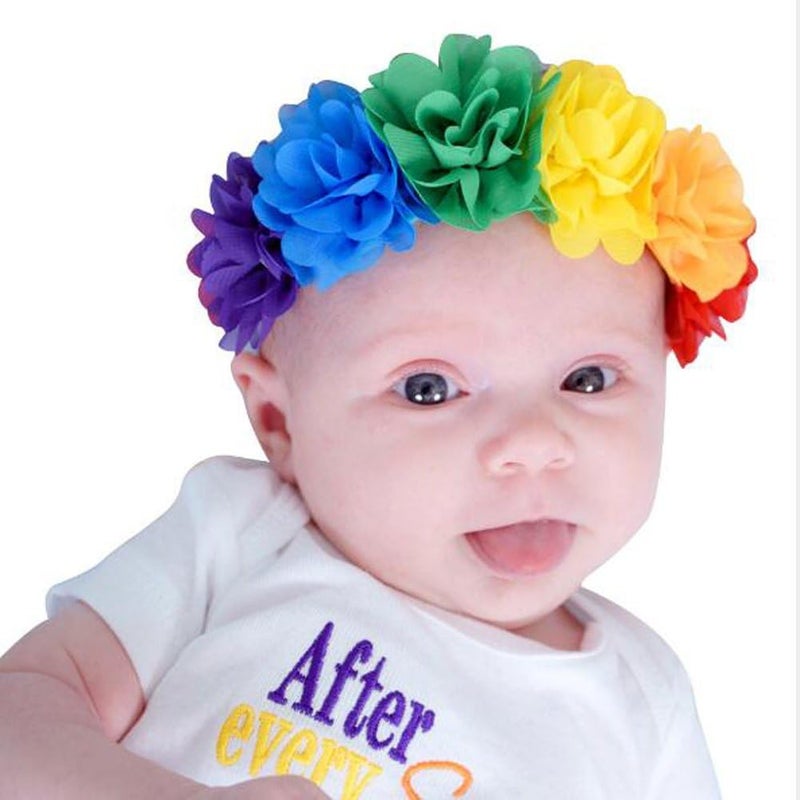 Patiky Baby Girls Rainbow Flower Headband Hair Band Accessories TSFD03 - Image 2
