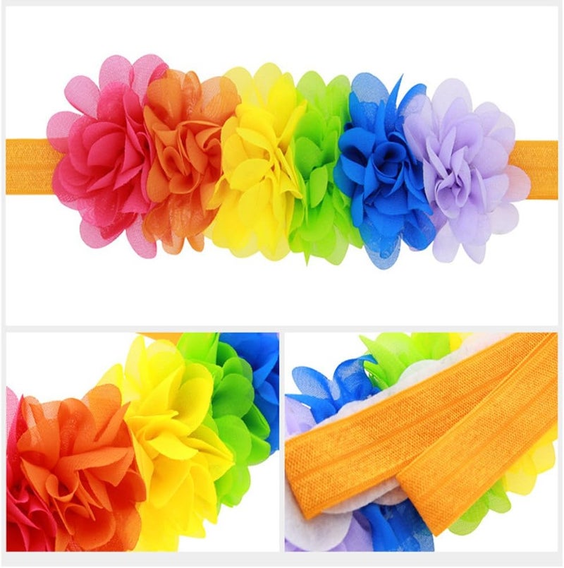 Patiky Baby Girls Rainbow Flower Headband Hair Band Accessories TSFD03 - Image 4