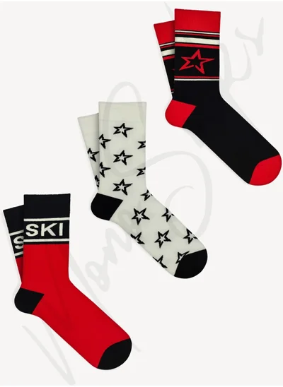 Mono Socks 3 Pack Star Patterned Ski Ski Socks