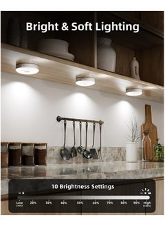 Dominy Led Under Cabinet Lights, Motion Sensor Rechargeable Light, 1000mAh Puck Lights with IR Remote, Under Counter Lights for Kitchen,cabinets,Closet,Stairs Indoor (6 Pack)  - Image 2