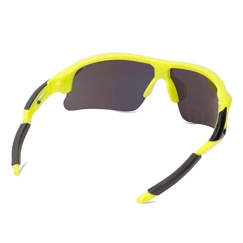 Dervin Non Polarized Oversized Sports Sunglasses for Men Women, Outdoor Cricket Cycling Hiking Fishing Sunglasses (Yellow-Blue) - Image 4