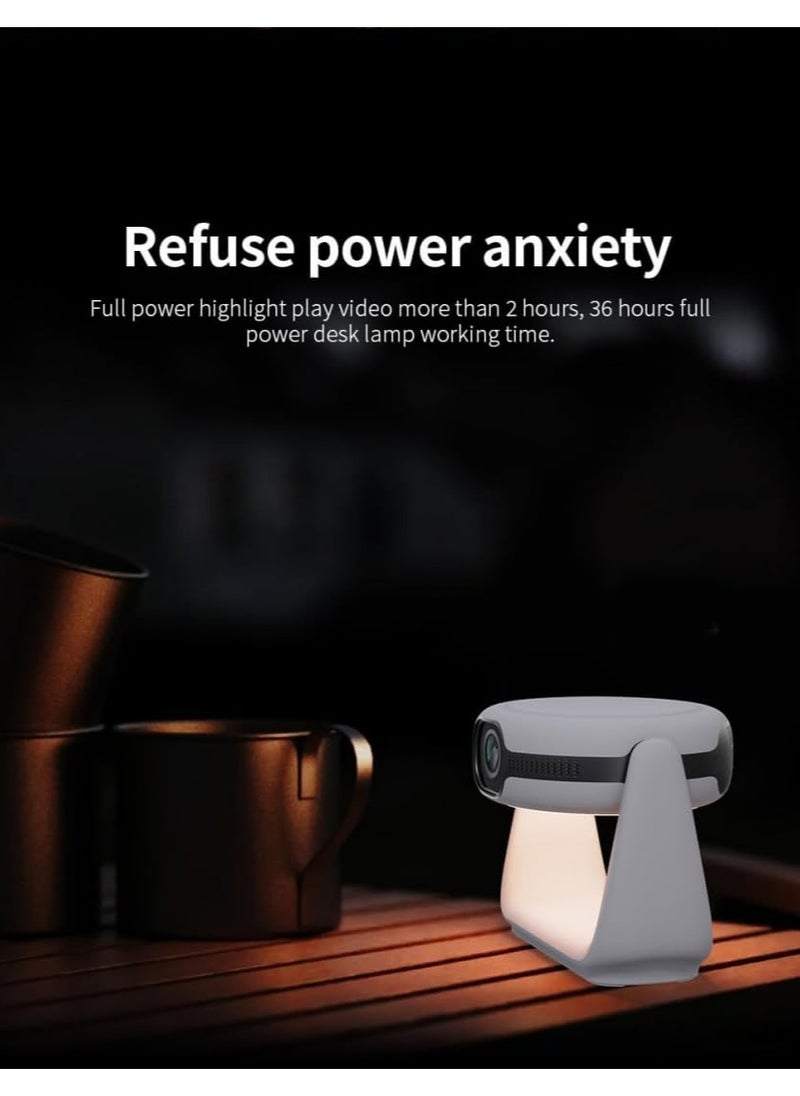 Smartbarry - Smartbarry Wireless Android Projector, 1080p Full HD, Auto-Focusing, 9750mAh Battery, Portable Projector with Desk Lamp - Image 1