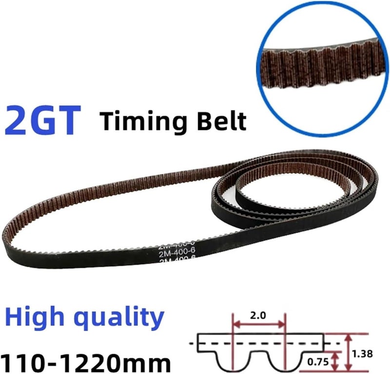 حزام توقيت GT2 بقياس 6 مم محسن مضاد للانزلاق، دورة مغلقة 2GT-188-6، نموذج leisurely (2GT-172-6mm) - Image 2