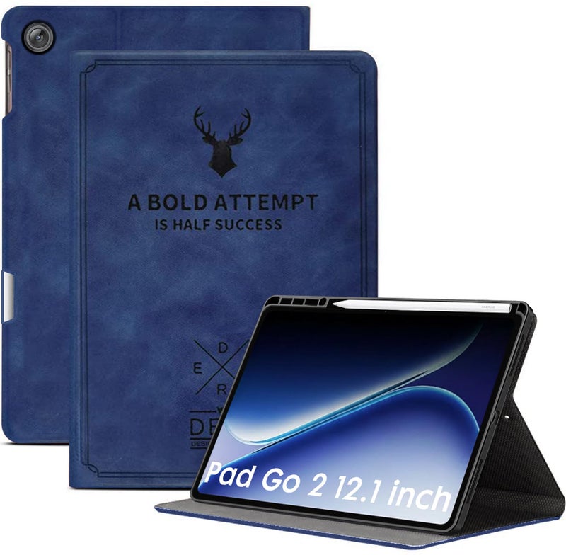 Robustrion Cover for OnePlus Pad Go 2 12.1 inch Cover Case with Pencil Holder, Flip Cover Case for OnePlus Pad Go 2 Tablet Cover [Auto Sleep Wake Support] - Blue - Image 1