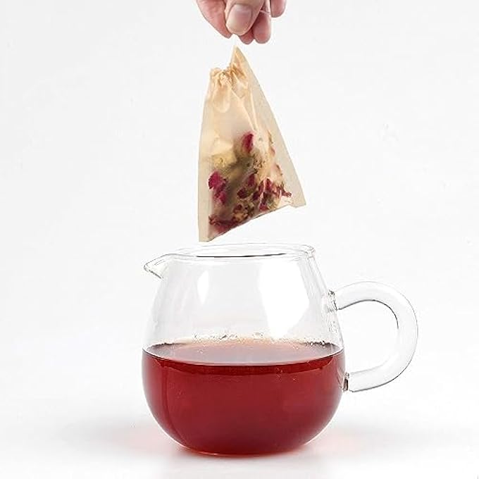 MAKINGTEC 100Pcs Disposable Tea Bags For Loose Leaf Tea Empty Tea Bags For Loose Tea 100 Natural Wood Pulp Paper Material Unbleached Tea Filter Bags With Drawstring 7 * 9Cm - Image 5