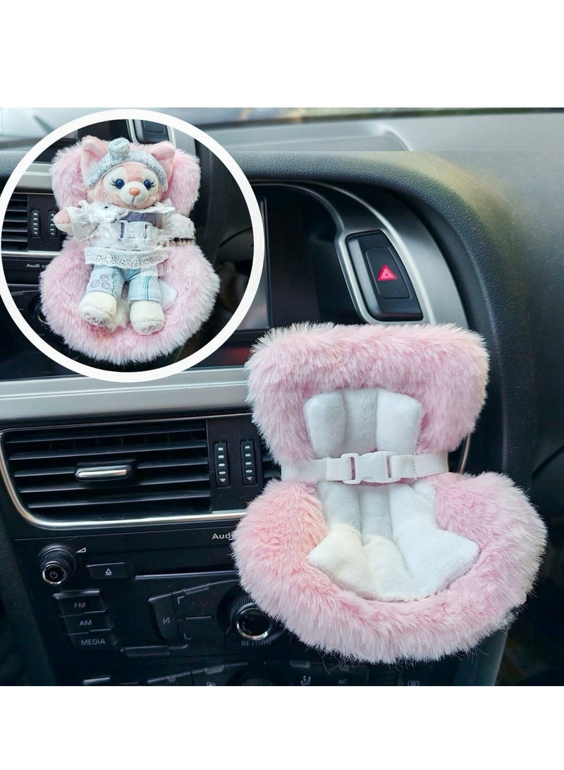 لابوبو مقعد سيارة لدمى لابوبو، ديكور فتحة تهوية السيارة، دمى عرض مزخرفة، إكسسوارات ديكور داخلي لطيفة للسيارة