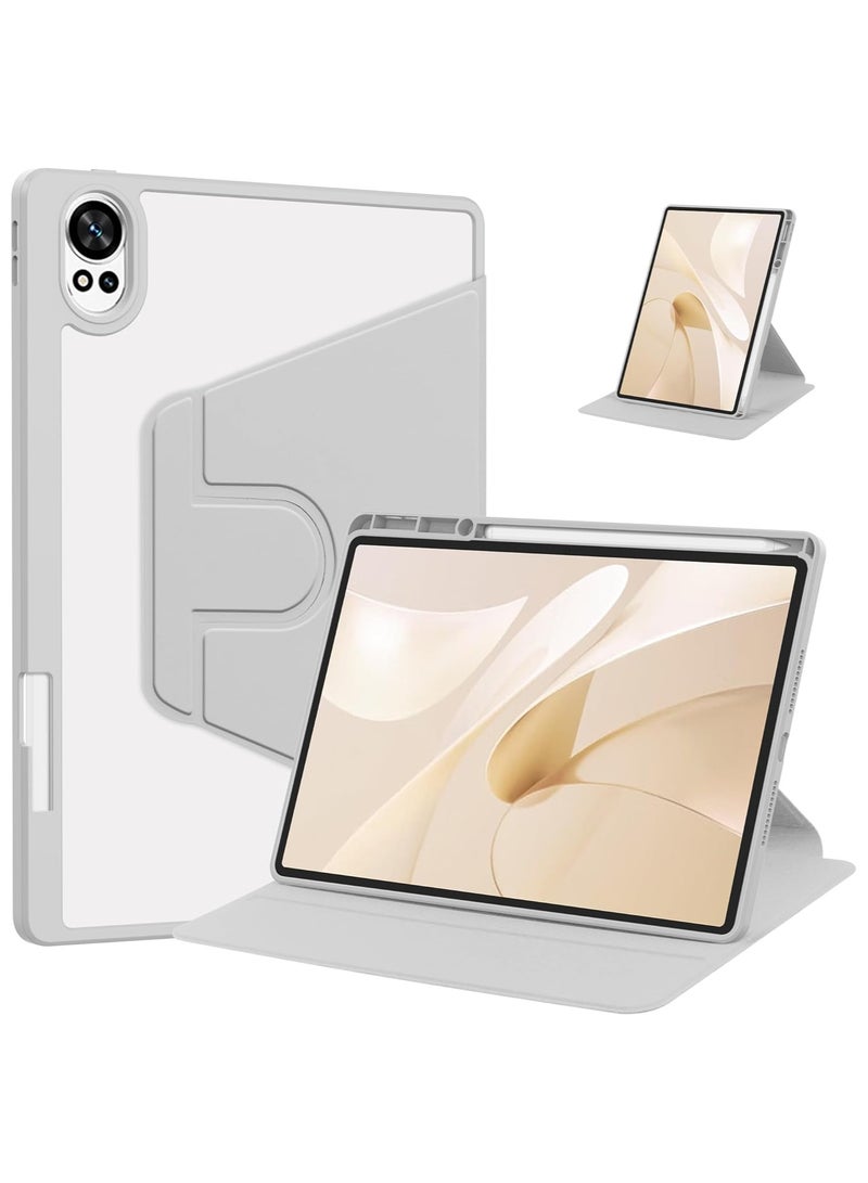 VKL Hybrid Case Compatible with Huawei MatePad 12X/Matepad Air 12" 2024 Cover, Clear Acrylic Multi-Angle Hard PC Case with Pen Holder Protective Stand Cover for Huawei MatePad 12X 12inch (Grey) - Image 1