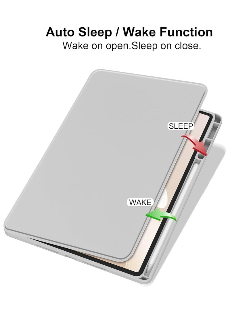 VKL Hybrid Case Compatible with Huawei MatePad 12X/Matepad Air 12" 2024 Cover, Clear Acrylic Multi-Angle Hard PC Case with Pen Holder Protective Stand Cover for Huawei MatePad 12X 12inch (Grey) - Image 2
